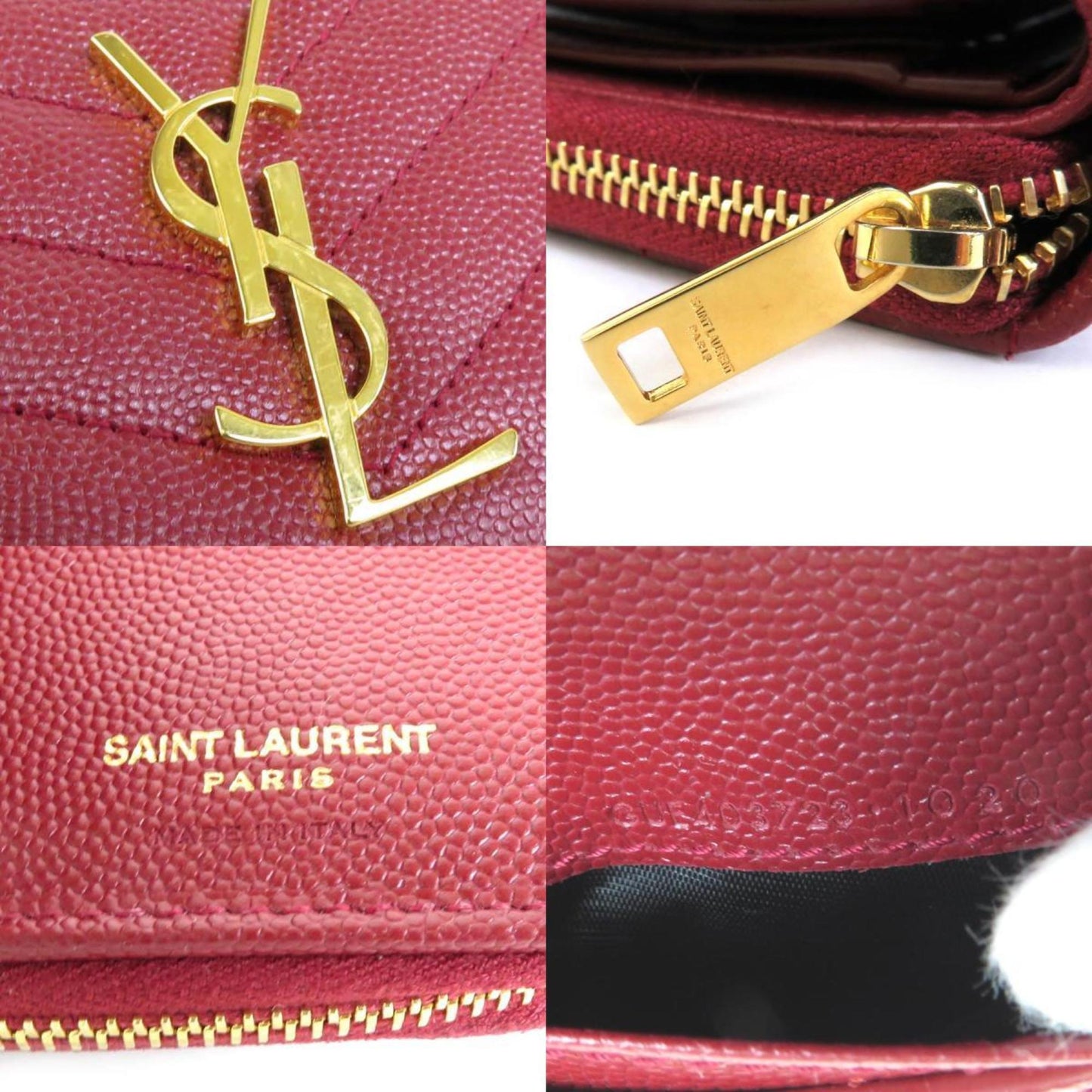Saint Laurent Bifold Wallet Leather Red