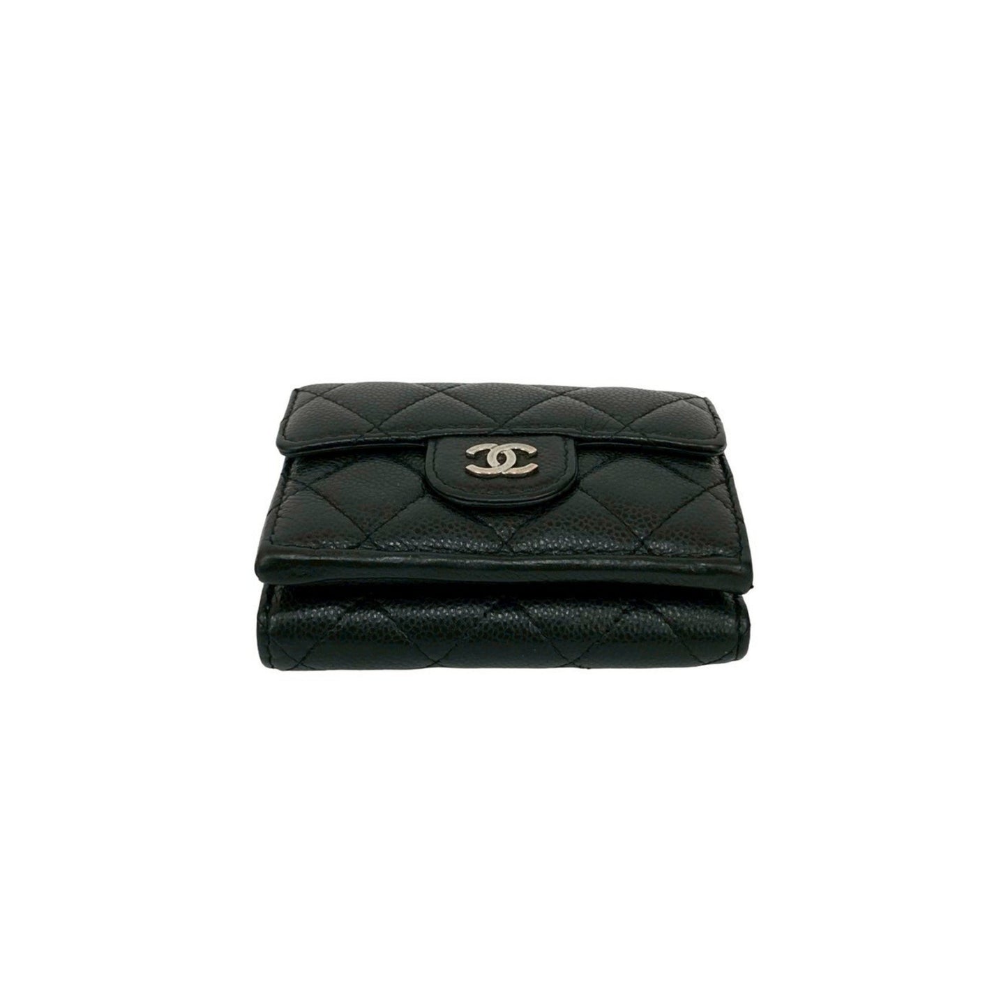 Chanel Matelasse Coco Caviar Leather Tri-Fold Wallet