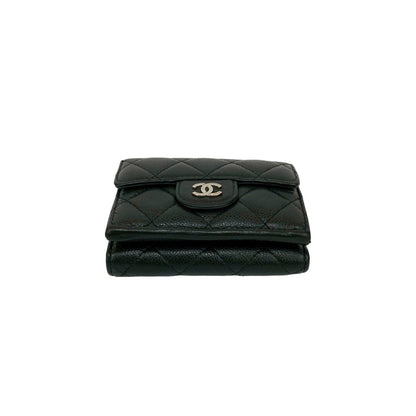 Chanel Matelasse Coco Caviar Leather Tri-Fold Wallet
