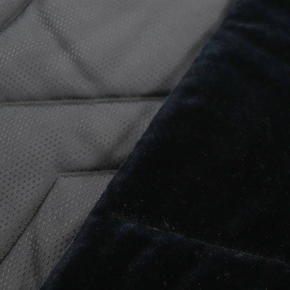 Hermes 100% Silk H Motif Velour Logo Quilted Padded Large Scarf Blanket Shawl Navy Made In France