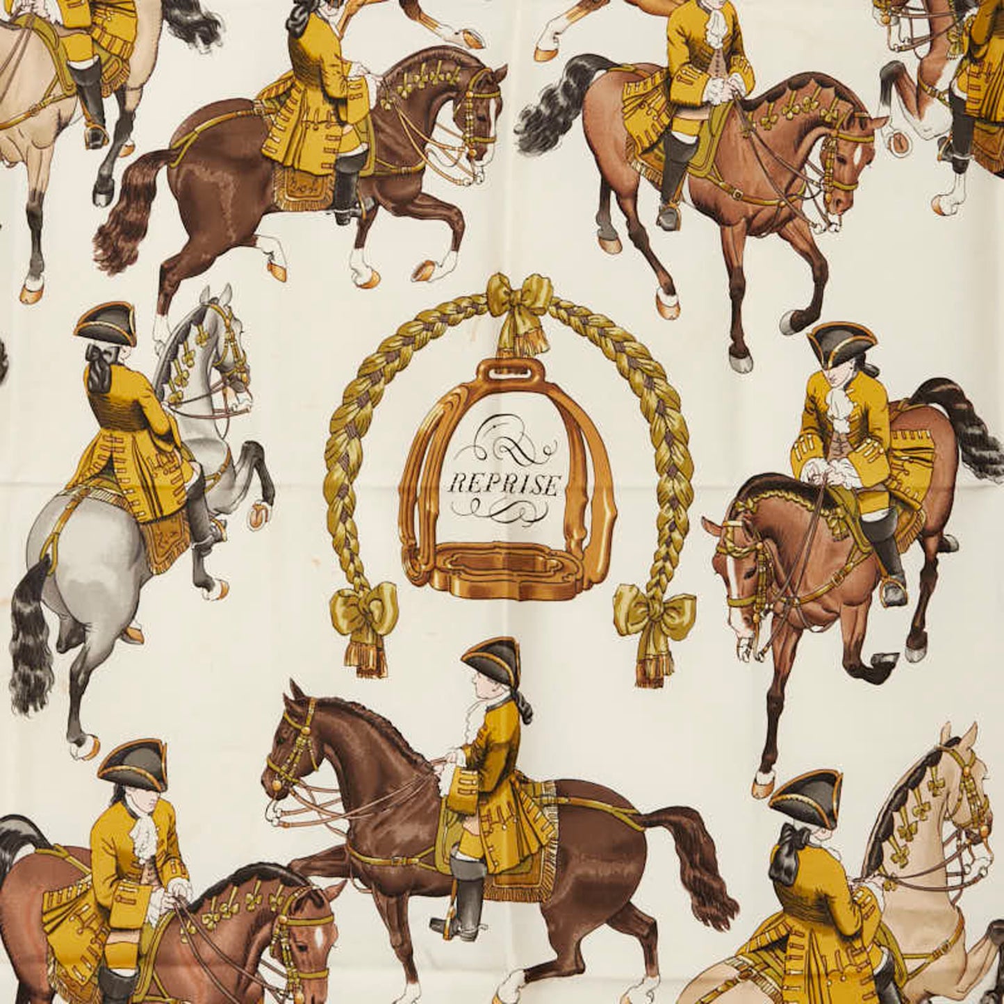 Hermes Herms Carr 90 Reprise Horse Riding Scene Scarf
