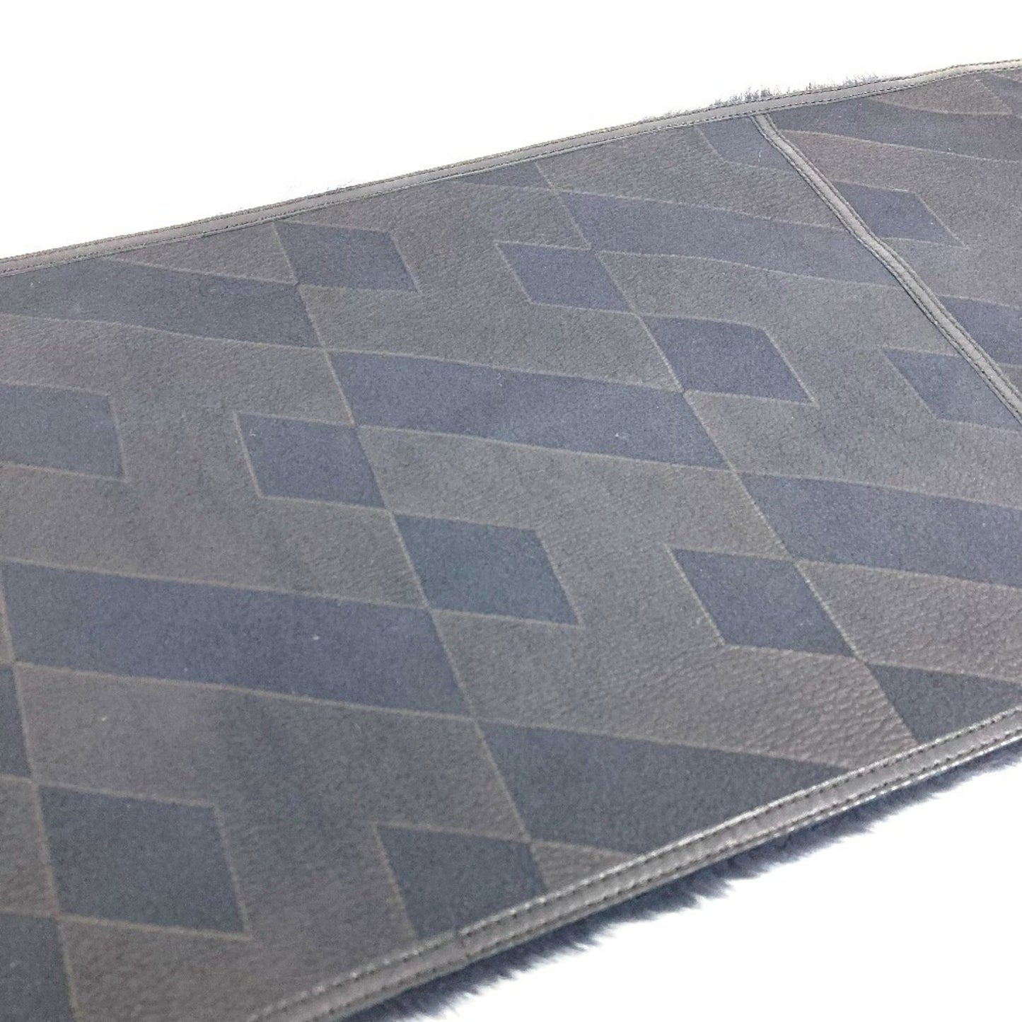 Hermes Leather Fur Shawl Stole Scarf