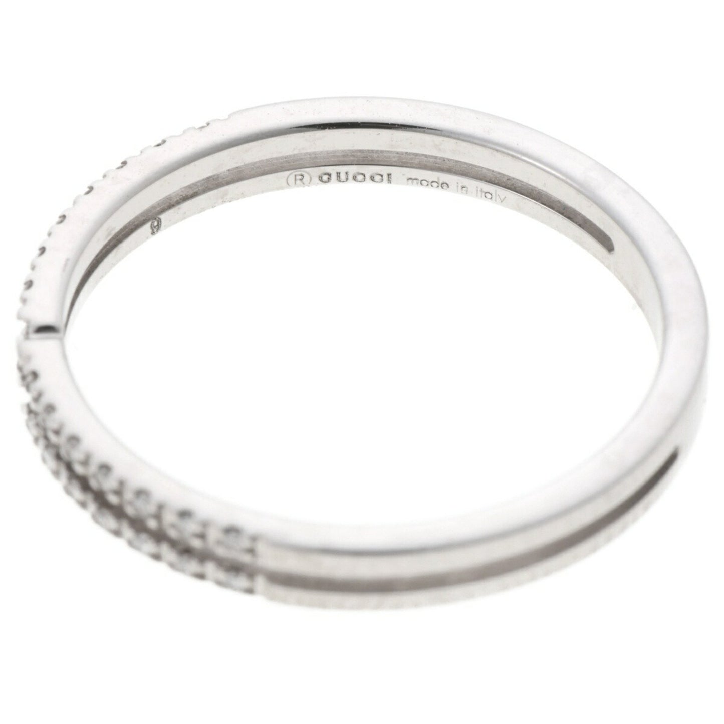 Gucci Infinity Half Diamond Ring 18Kwg #09 A-158549