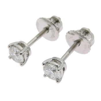Tiffany Solitaire 0.21Ct X2 Diamond Stud Earrings