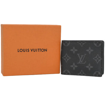 Louis Vuitton Monogram Eclipse Portefeuille Pans M62480 Compact Wallet In Black