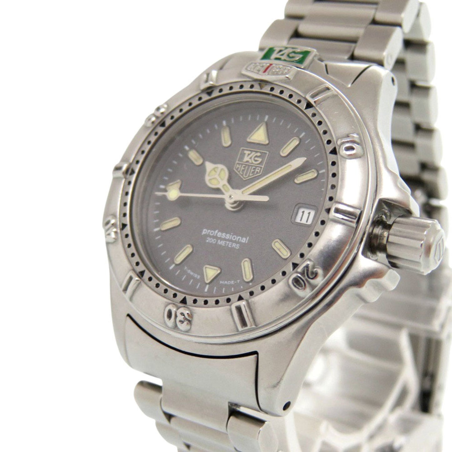 Tag Heuer Professional 200M Wf1411-0 Stainless Steel Grey Quartz Watch 0555Tag Heuer