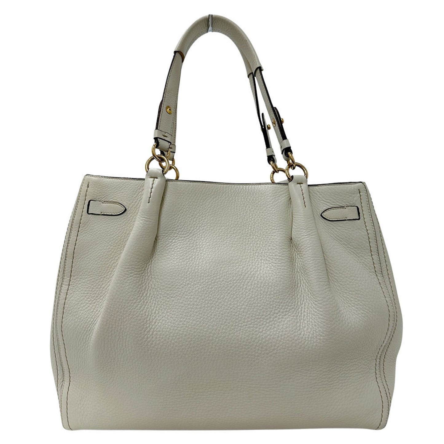 Salvatore Ferragamo Ferragamo Gancini Tote Bag In White Leather