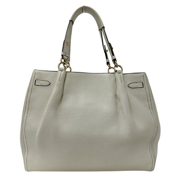 Salvatore Ferragamo Ferragamo Gancini Tote Bag In White Leather