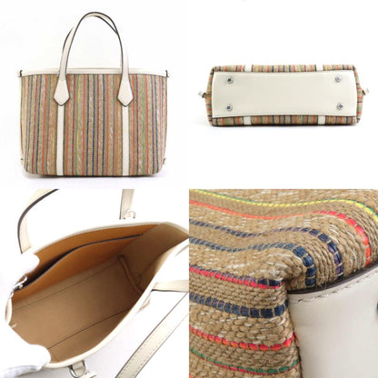 Tory Burch Handbag Shoulder Bag Raffia Leather Multicolor