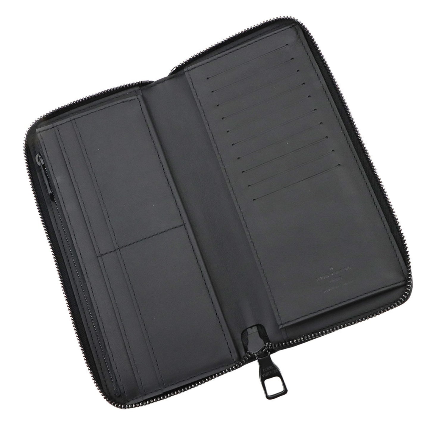 Louis Vuitton Monogram Taurillon Zippy Wallet Vertical Long In Black Leather M69047 Rfid