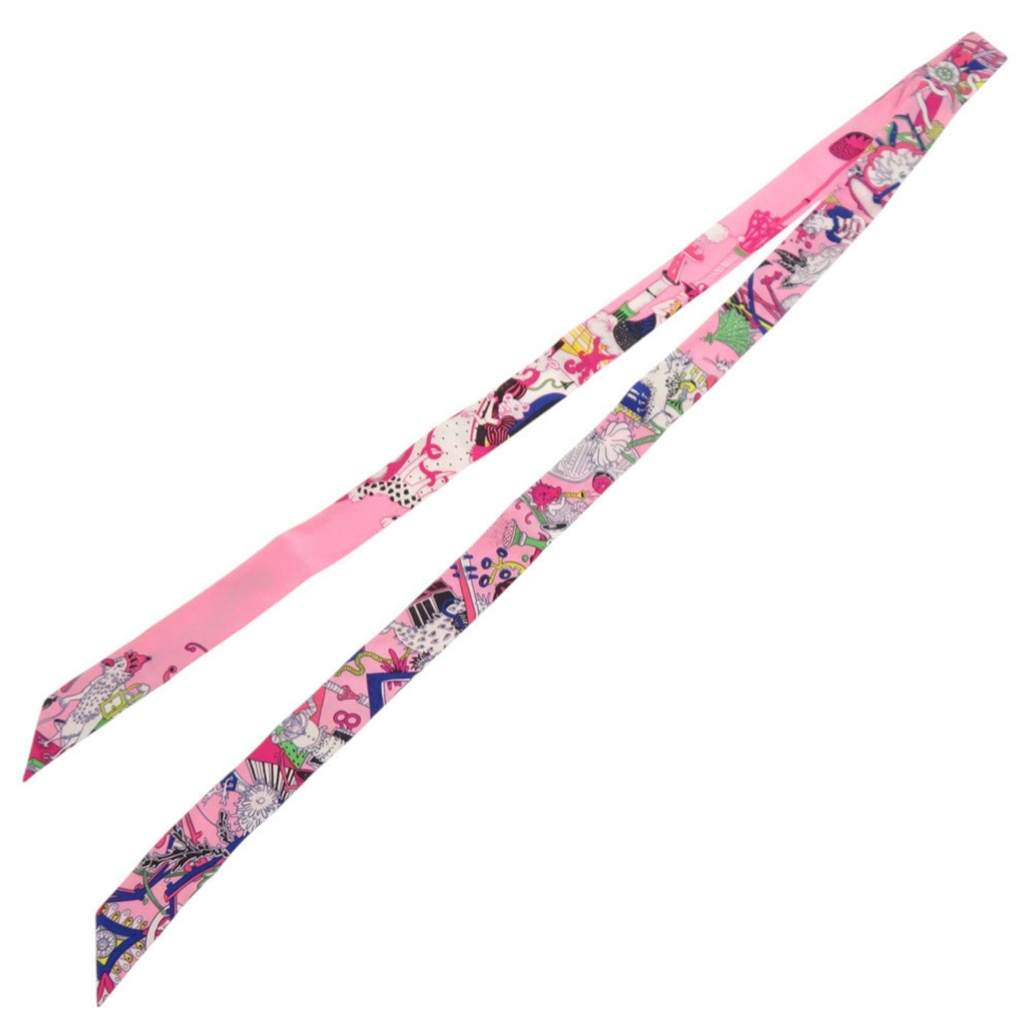 Hermes Twilly Silk Pink Scarf Muffler 0135 Hermes