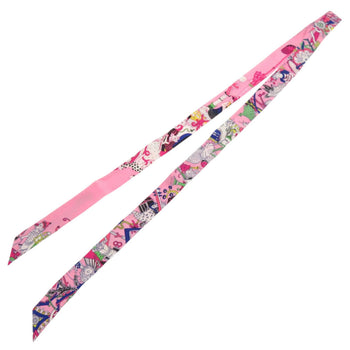Hermes Twilly Silk Pink Scarf Muffler 0135 Hermes