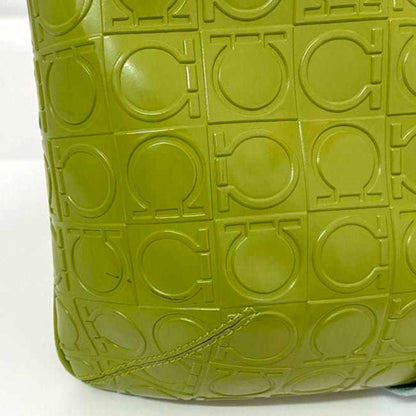 Salvatore Ferragamo 2Way Bag Ec-21453 Light Blue Green Gancini Ez-21 5369 Handbag Leather Bicolor