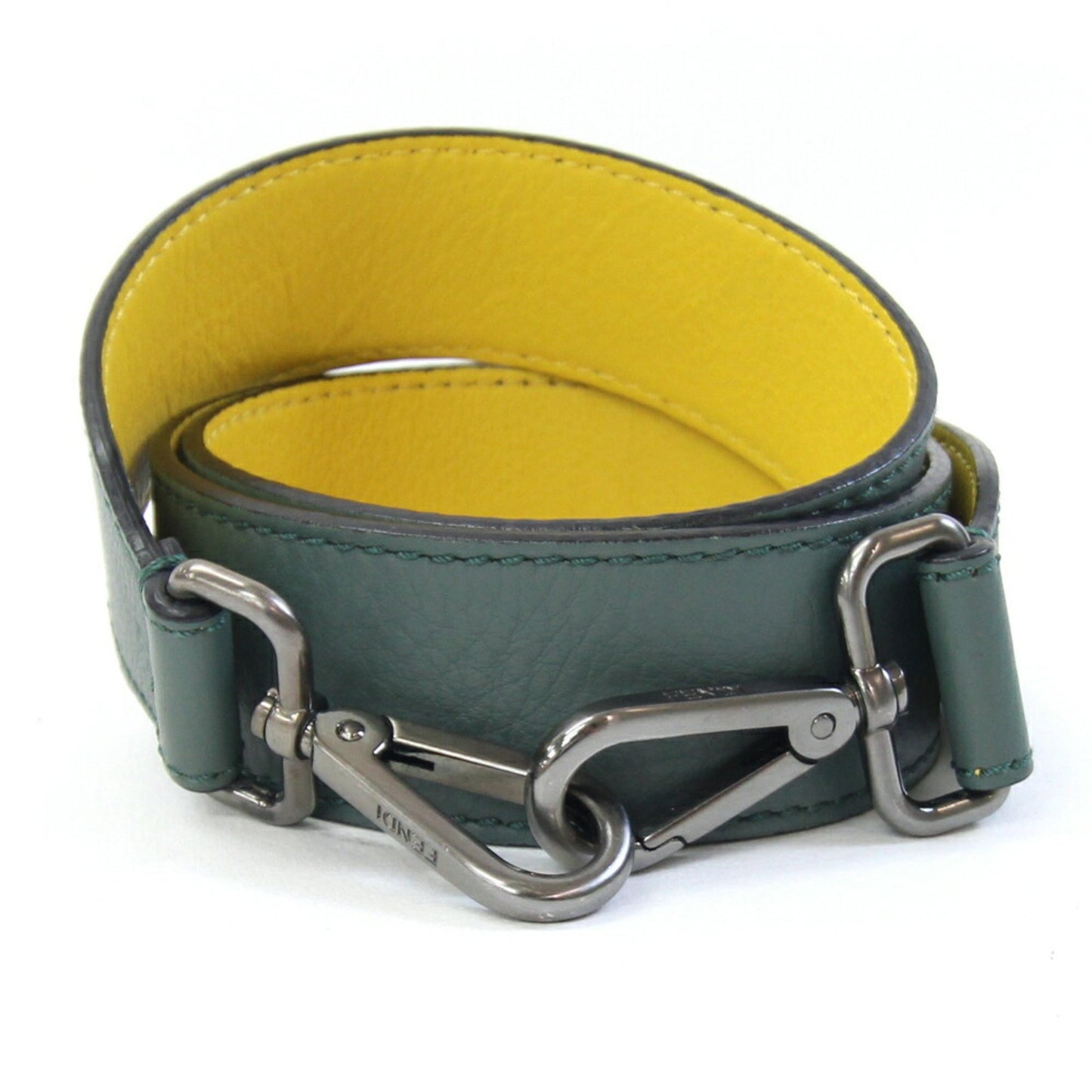 Fendi Shoulder Strap You Smoky Blue Green Yellow Leather Bag Replacement