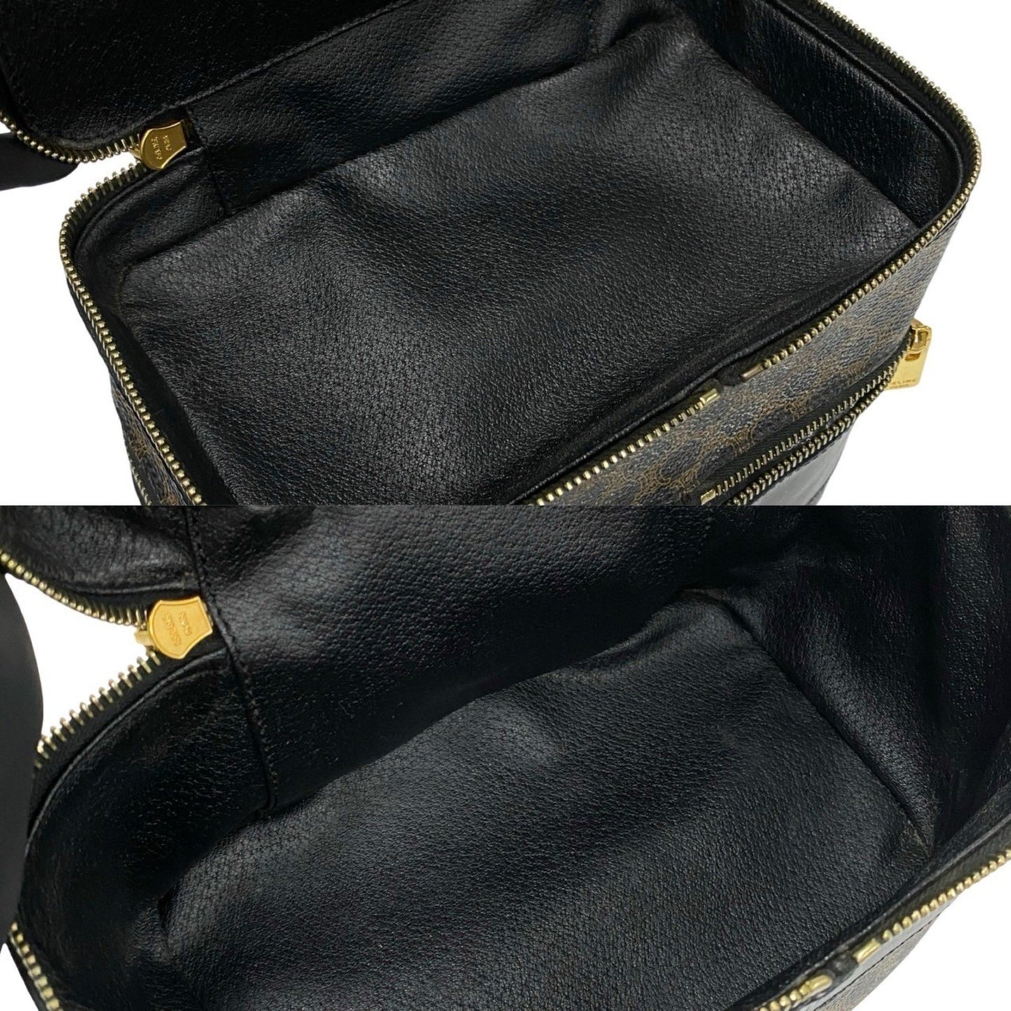 Celine Macadam Blason Triomphe Leather Handbag/Vanity Bag/Makeup Box