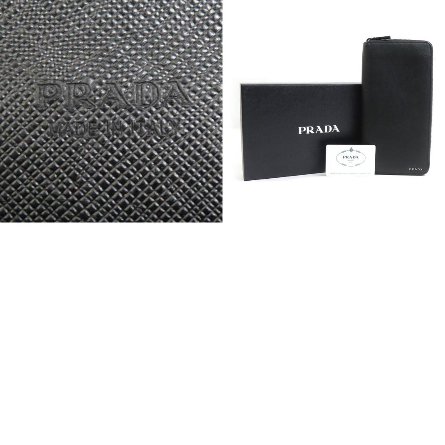 Prada Organizer Long Wallet In Black Leather