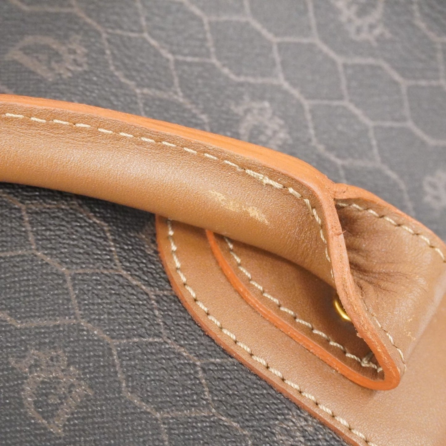 Christian Dior Boston Bag Honeycomb Gray Brown