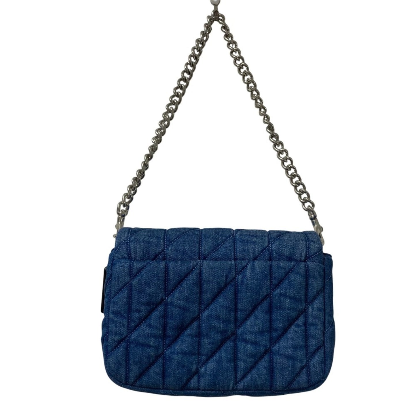 Coach Quilted Denim Chain Shoulder Bag Cak40 Blue