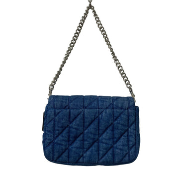 Coach Quilted Denim Chain Shoulder Bag Cak40 Blue