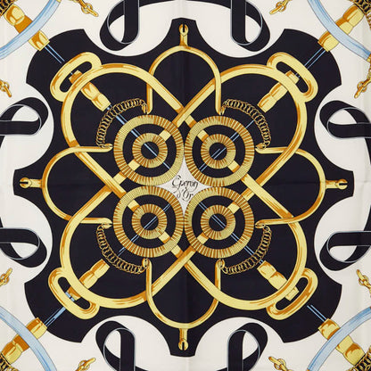 Hermes Herms Carr 90 Eperon D'Or Golden Spur Scarf