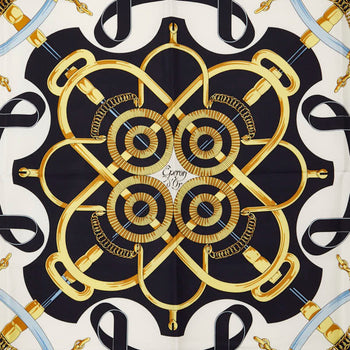 Hermes Herms Carr 90 Eperon D'Or Golden Spur Scarf