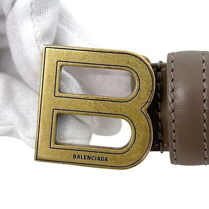 Balenciaga Belt Ec-24401 Beige 640828 1212 S 501523 80 Waist 84Cm Leather Balenciaga Buckle 30Mm
