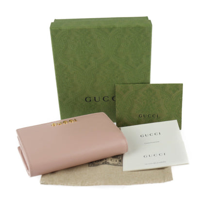 Gucci Script Zip Around Wallet Bi-Fold 772640 Leather Pink L-Shape 2411043010057R1