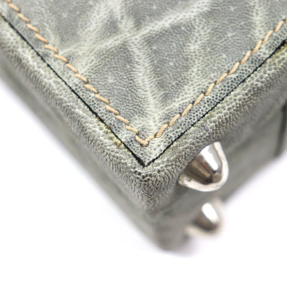 Valextra Vintage Rare Dial Lock Attache Case In Gray Elephant Leather With Dust Bag