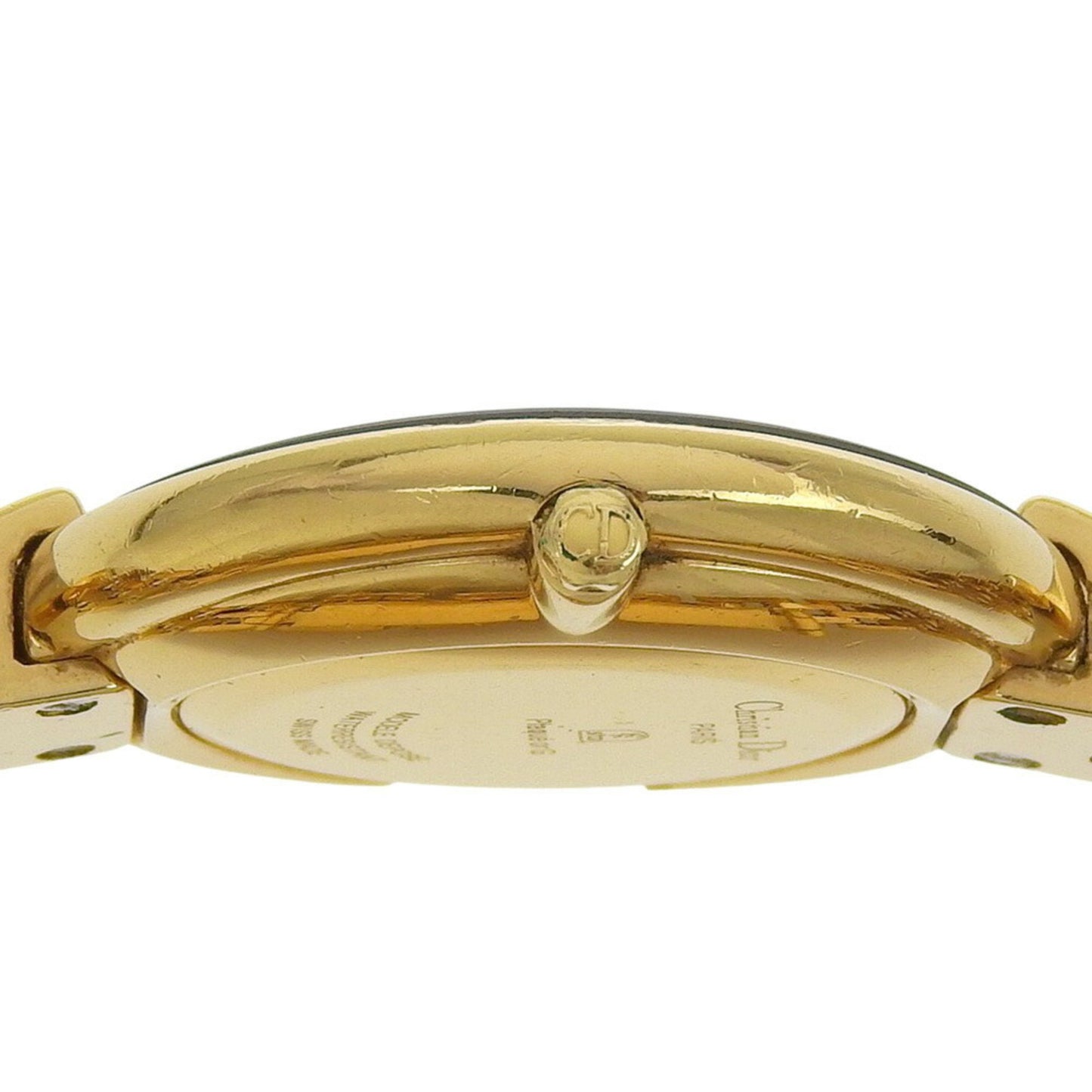 Dior Bagira Watch 47 152-2 Gold-Plated Quartz Analog Display Black Dial