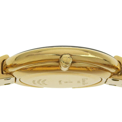 Dior Bagira Watch 47 152-2 Gold-Plated Quartz Analog Display Black Dial