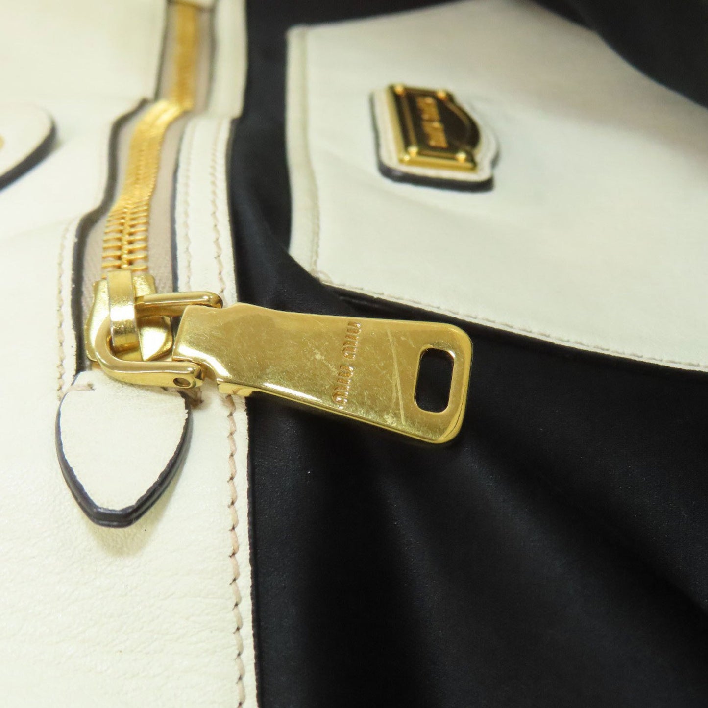 Miu Miu Miu Logo Tote Bag Leather