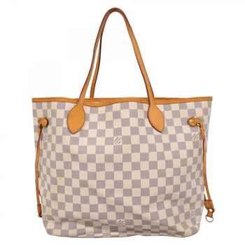 Louis Vuitton Tote Bag Damier Azur Neverfull Mm N51107 White