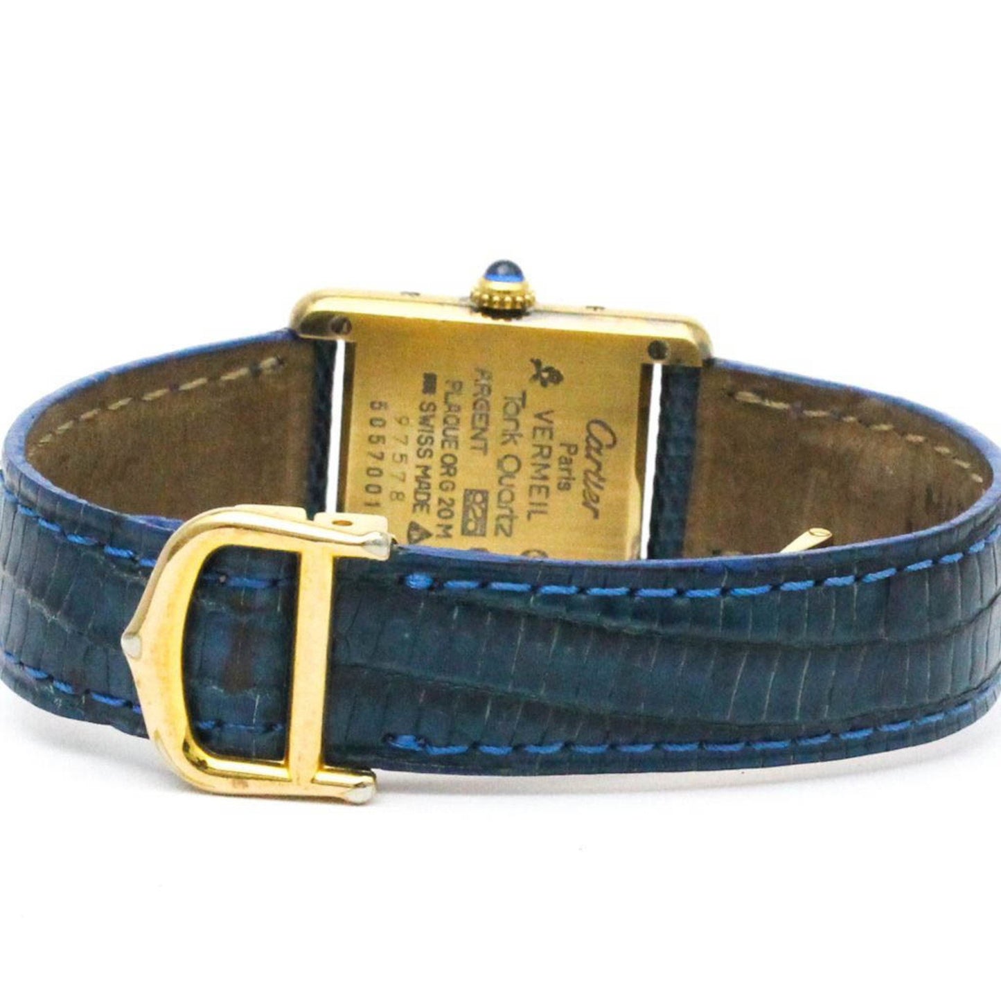 Cartier Tank Vermeil Gold Plated Leater Quartz