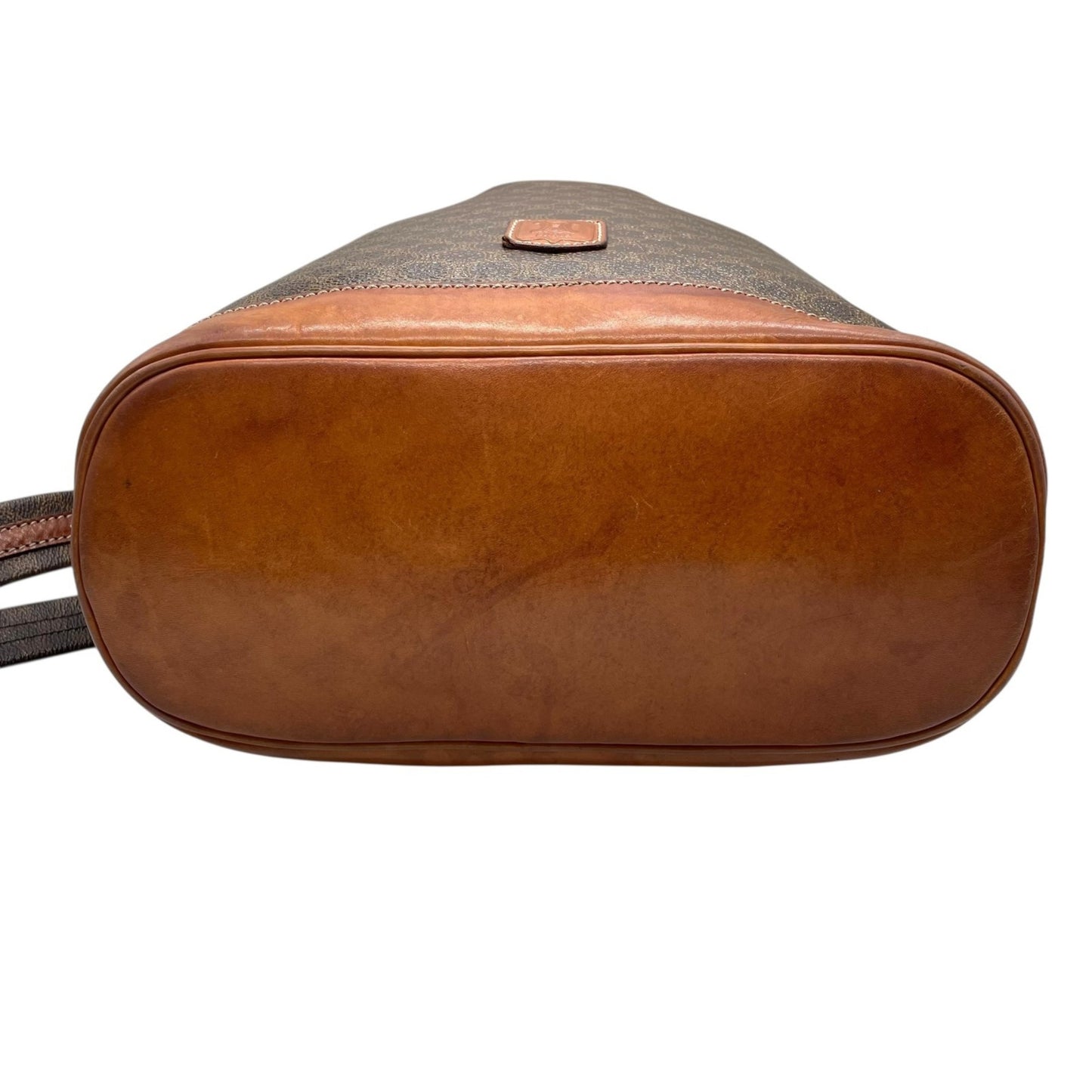 Celine Triomphe Drawstring Shoulder Bag M90 Macadam Pattern Vintage Gold Hardware