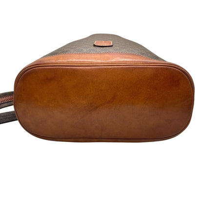 Celine Triomphe Drawstring Shoulder Bag M90 Macadam Pattern Vintage Gold Hardware