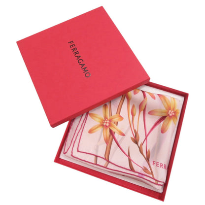Salvatore Ferragamo Floral Print Silk Pink Scarf/Muffler 0941
