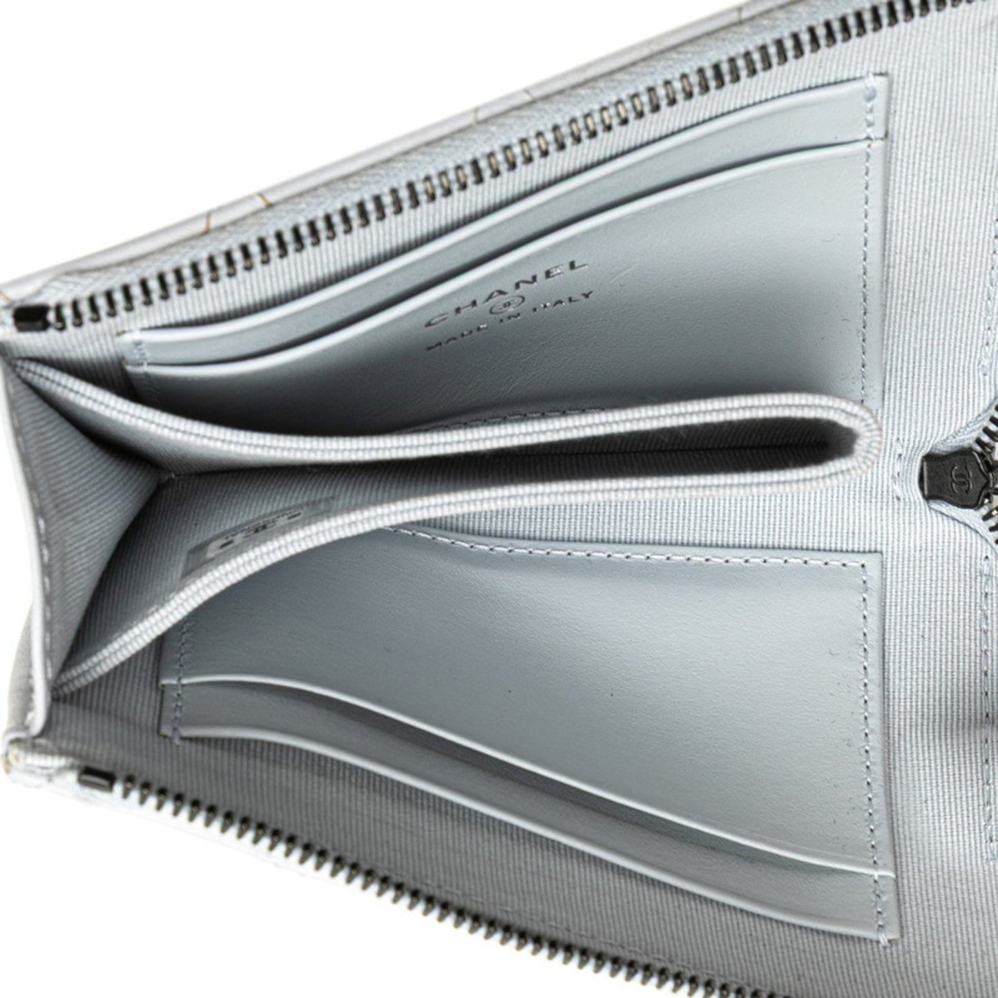 Chanel Matelasse Coco Mark Business Card Case Compact Wallet Purple Leather