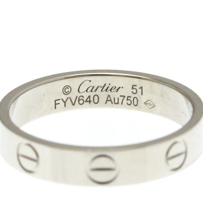 Cartier Mini Love Ring White Gold (18K) Fashion No Stone Band Ring Silver