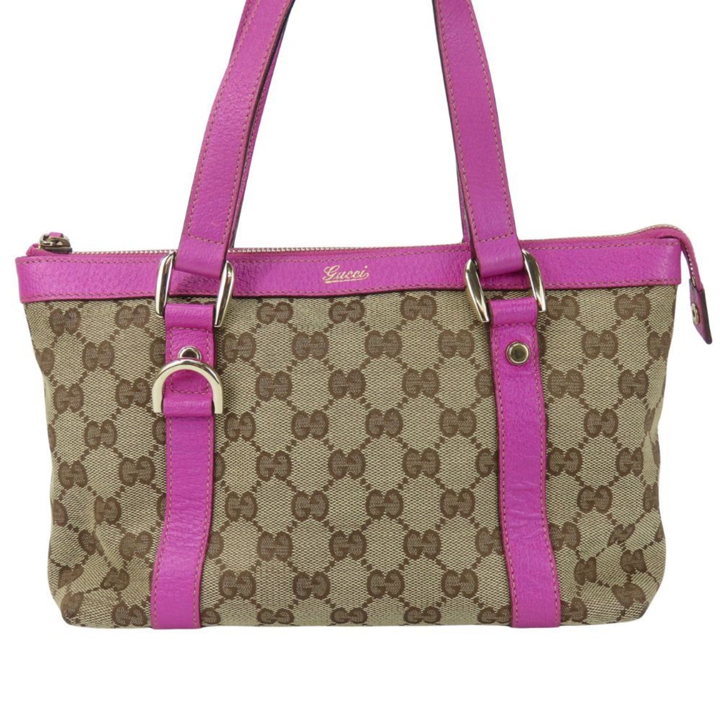 Gucci Handbag 141471 Gg Canvas Leather Purple Beige Mini
