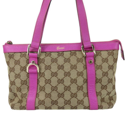 Gucci Handbag 141471 Gg Canvas Leather Purple Beige Mini