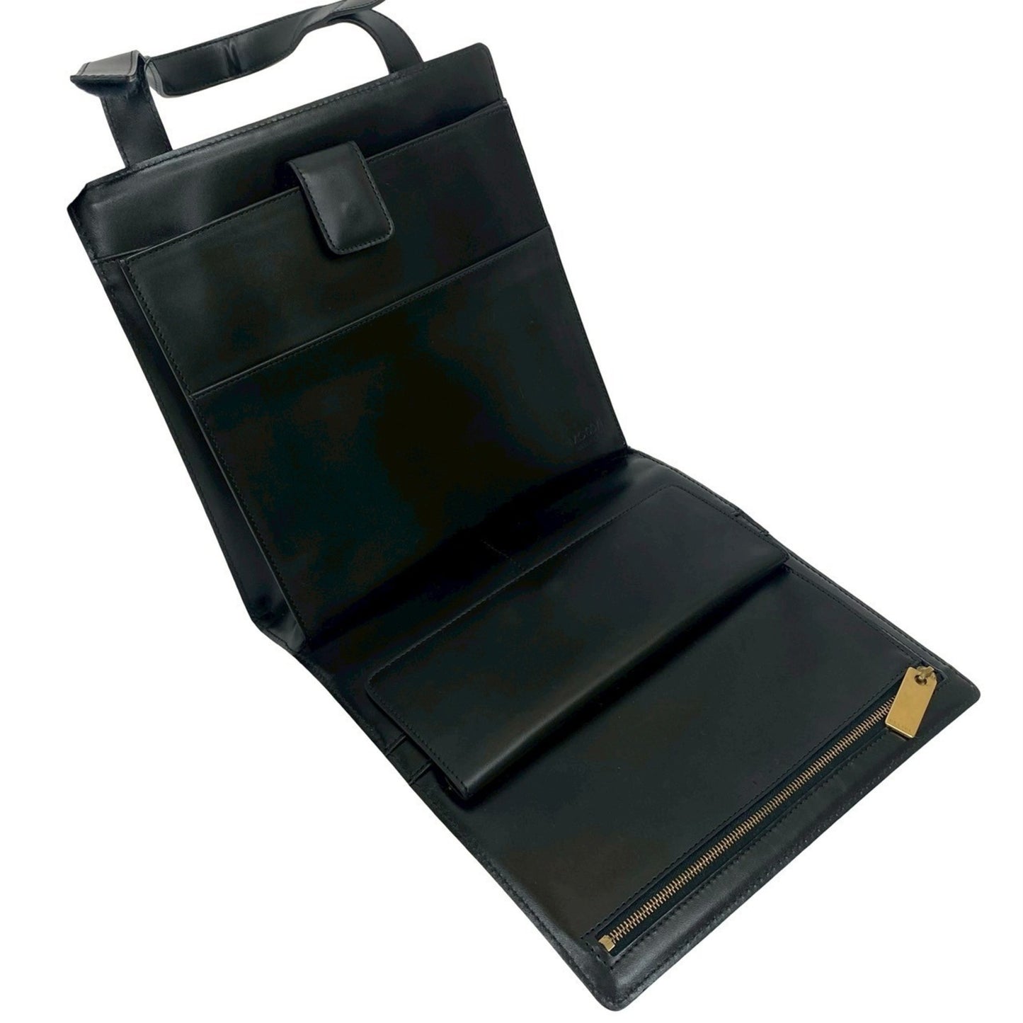 Celine Macadam Blason Pattern Leather Handbag/Mini Tote Bag In Black