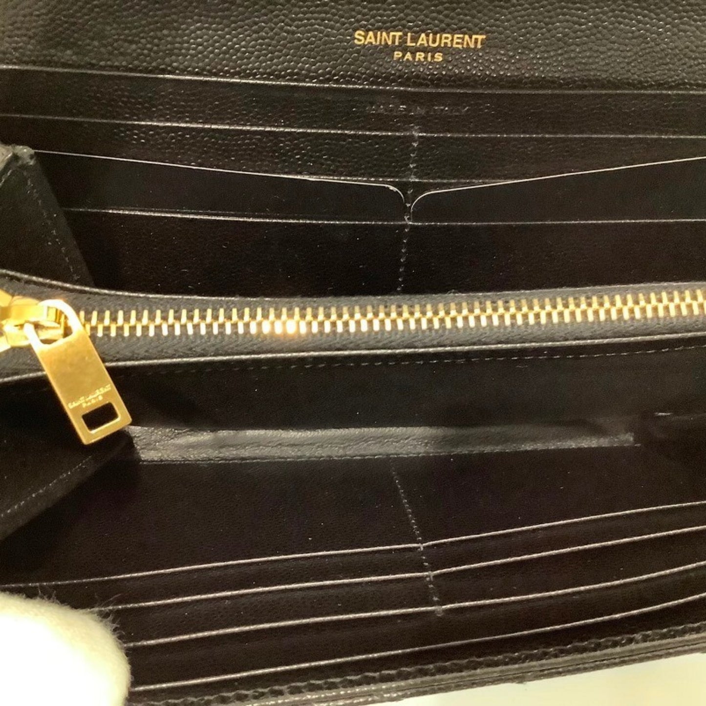 Yves Saint Laurent Saint Laurent Paris Caviar Quilted Long Flap Wallet