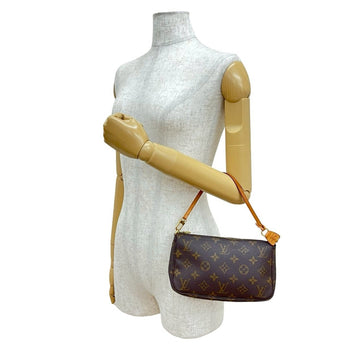 Louis Vuitton Pochette Accessoires Monogram Leather Mini Handbag Pouch Brown 37571