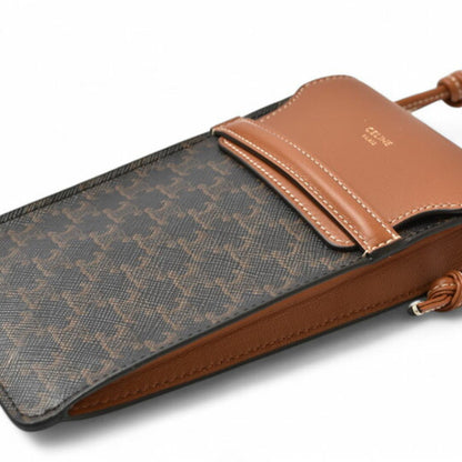 Celine Shoulder Bag Phone Pouch Triomphe Brown Celine 10G332Cqd 04Lu Phone Pouch