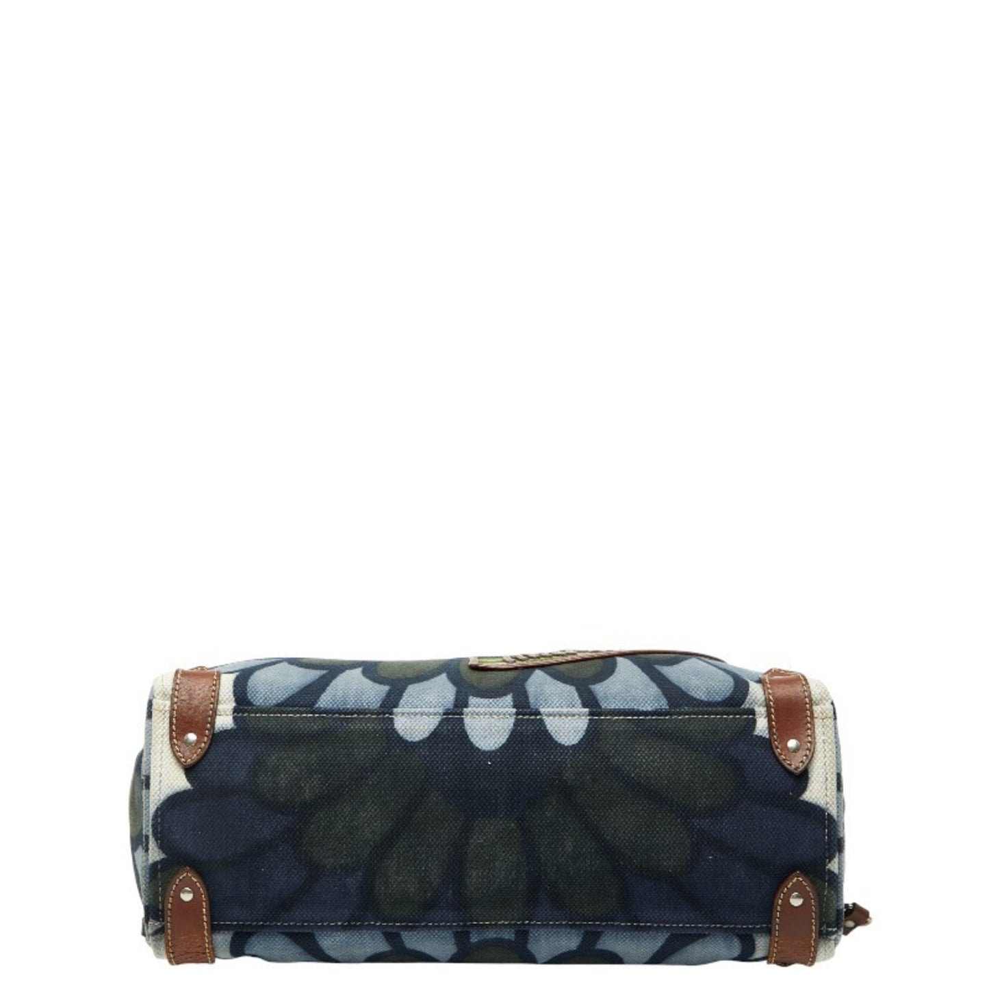 Miu Miu Miu Logo Flower Hana Handbag Tote Bag In Navy