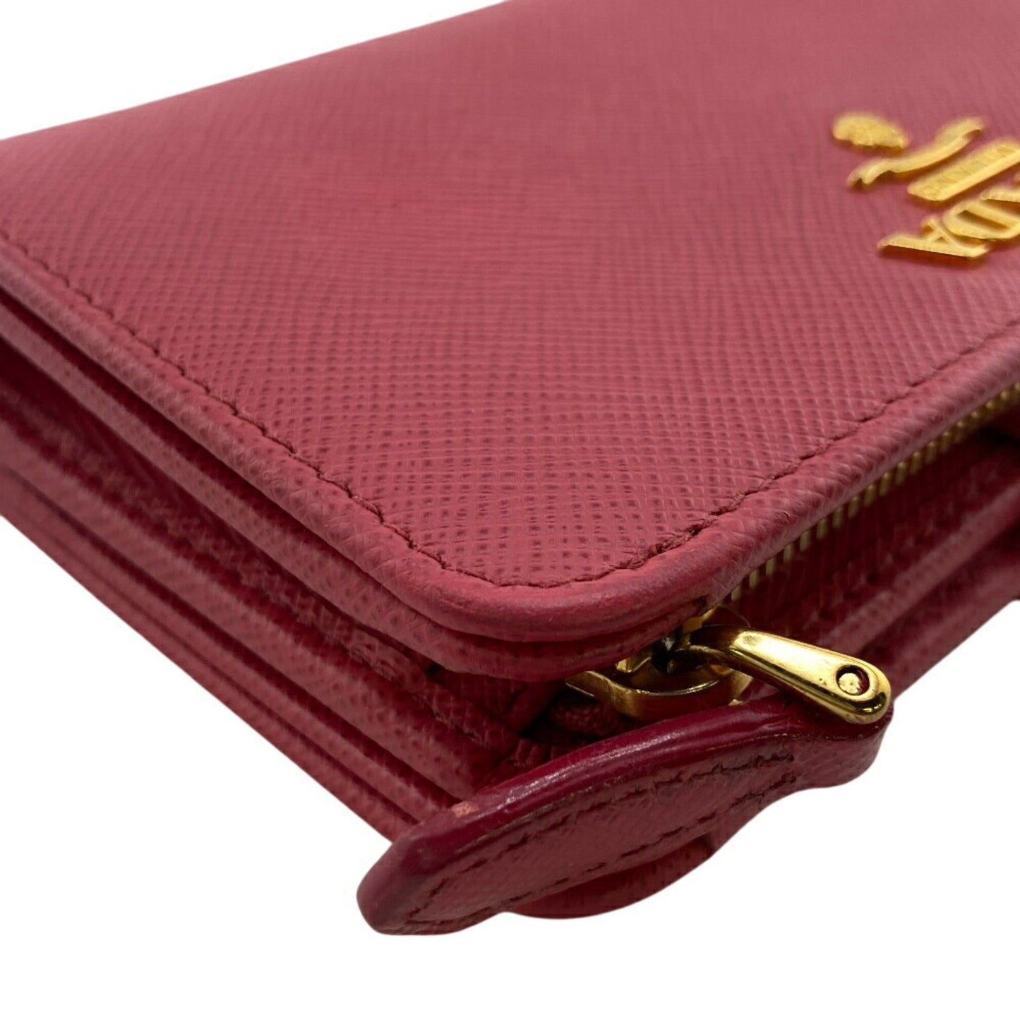 Prada 1Ml018 Saffiano Bifold Wallet Pink