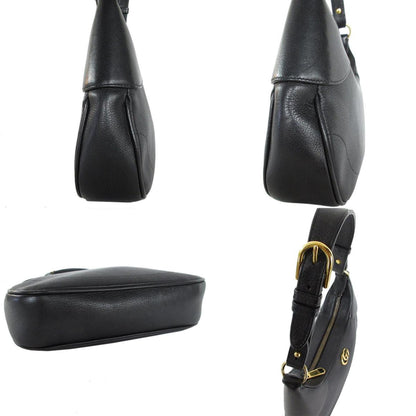 Gucci Shoulder Bag Gg Marmont Leather Black Gold