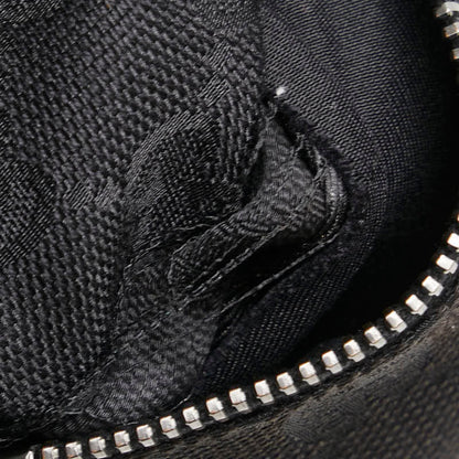 Gucci Gg Canvas Waist Bag/Body Bag 28566 Black Leather