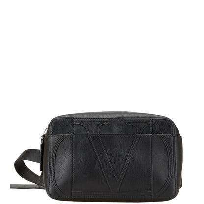 Valentino V Logo Body Bag/Waist Bag In Black Leather
