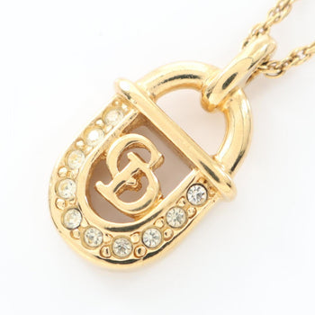 Christian Dior Dior Cd Logo Necklace With Gold-Plated Rhinestones